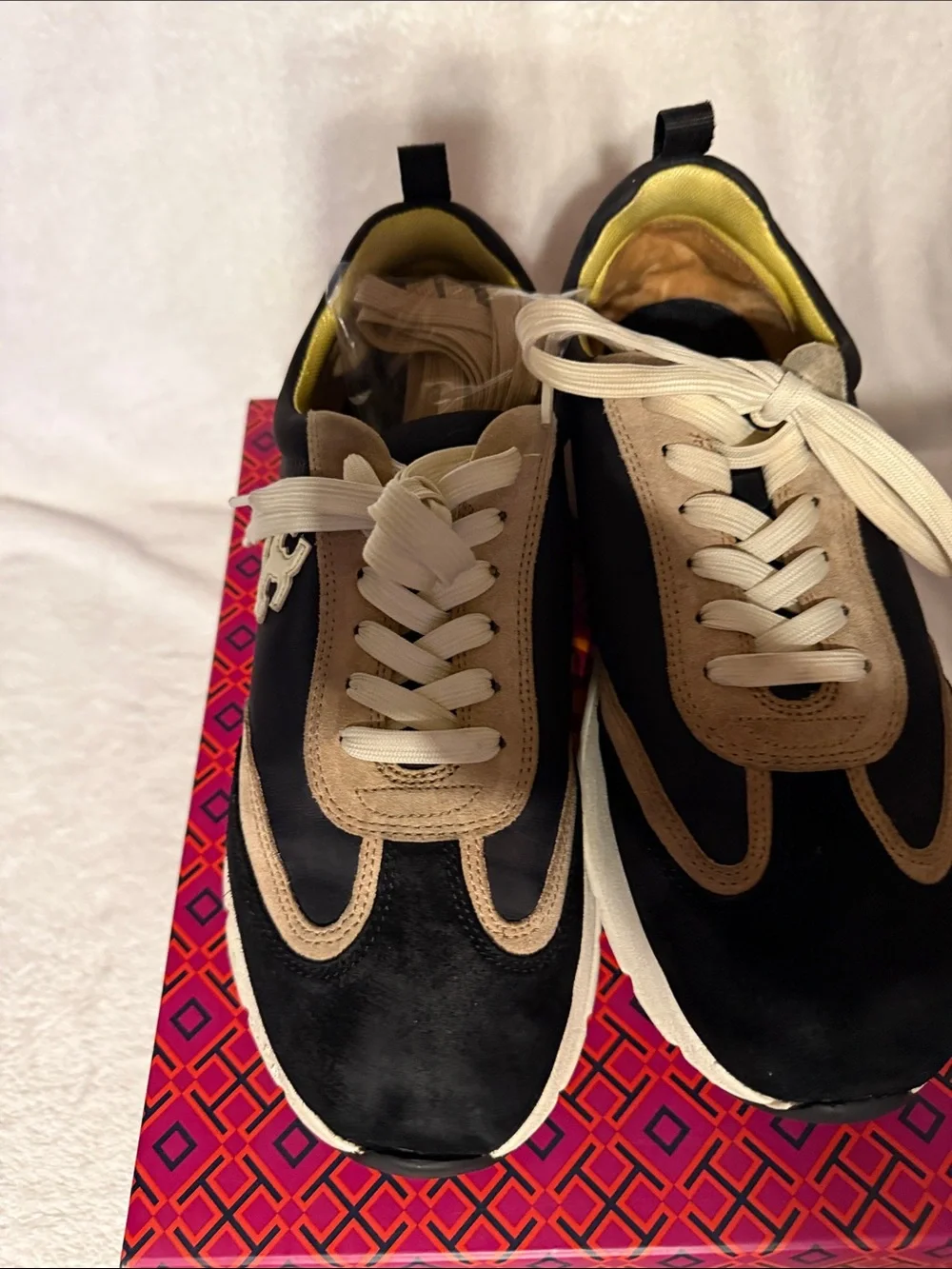Tory Burch Women's Black and Cream Fashion Sneakers size 11